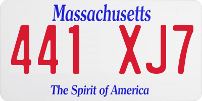 MA license plate 441XJ7