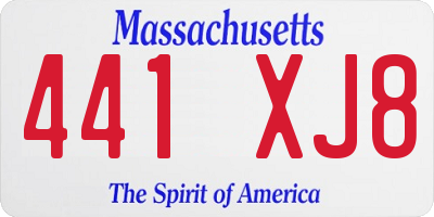 MA license plate 441XJ8