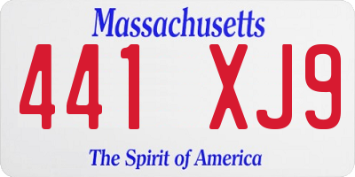 MA license plate 441XJ9