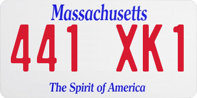 MA license plate 441XK1
