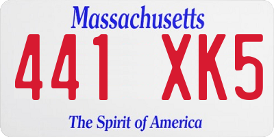 MA license plate 441XK5