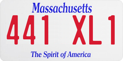 MA license plate 441XL1