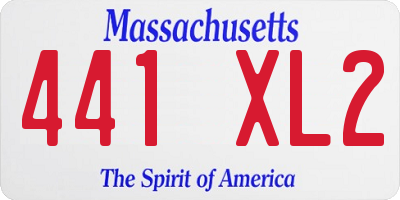 MA license plate 441XL2