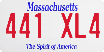 MA license plate 441XL4