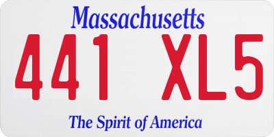 MA license plate 441XL5