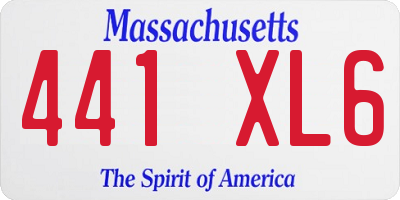 MA license plate 441XL6