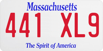 MA license plate 441XL9