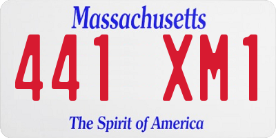 MA license plate 441XM1