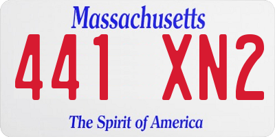 MA license plate 441XN2