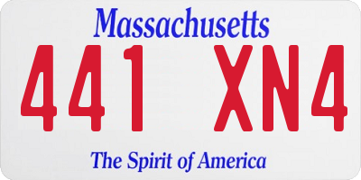 MA license plate 441XN4