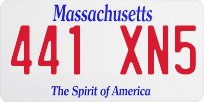 MA license plate 441XN5