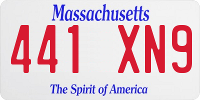 MA license plate 441XN9