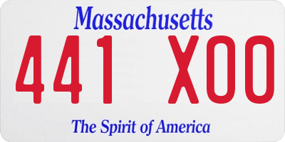 MA license plate 441XO0