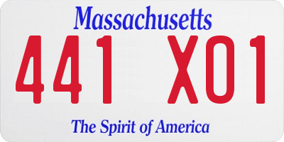 MA license plate 441XO1