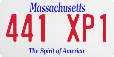 MA license plate 441XP1