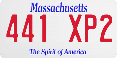 MA license plate 441XP2