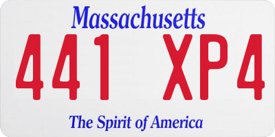 MA license plate 441XP4