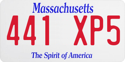 MA license plate 441XP5