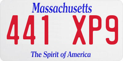 MA license plate 441XP9