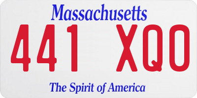 MA license plate 441XQ0