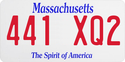 MA license plate 441XQ2