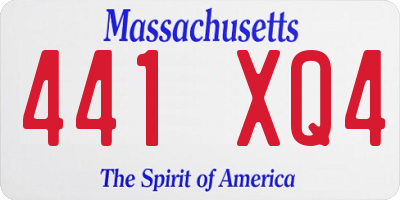MA license plate 441XQ4