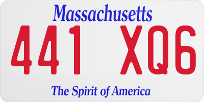 MA license plate 441XQ6