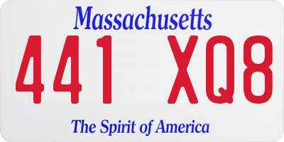MA license plate 441XQ8