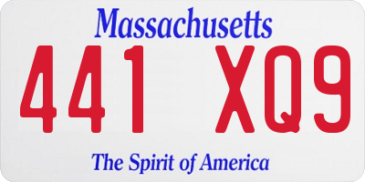 MA license plate 441XQ9