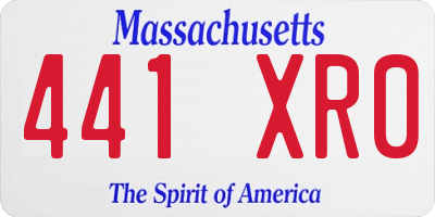 MA license plate 441XR0