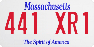 MA license plate 441XR1