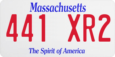 MA license plate 441XR2