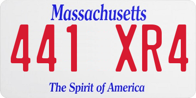 MA license plate 441XR4