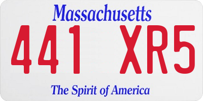 MA license plate 441XR5