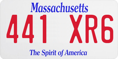 MA license plate 441XR6