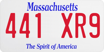 MA license plate 441XR9