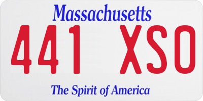 MA license plate 441XS0