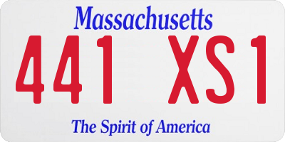 MA license plate 441XS1