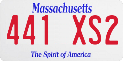 MA license plate 441XS2