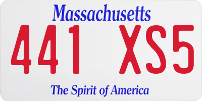 MA license plate 441XS5