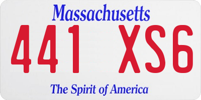MA license plate 441XS6