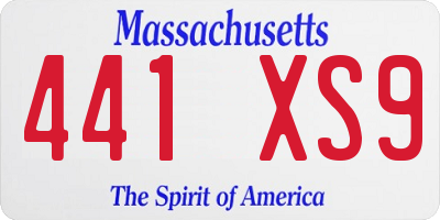 MA license plate 441XS9