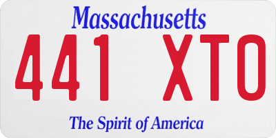 MA license plate 441XT0