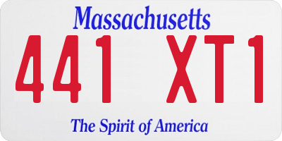 MA license plate 441XT1