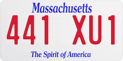 MA license plate 441XU1
