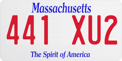 MA license plate 441XU2