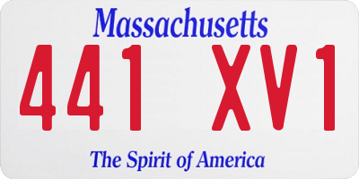 MA license plate 441XV1