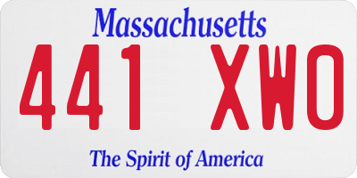 MA license plate 441XW0