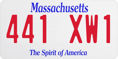 MA license plate 441XW1