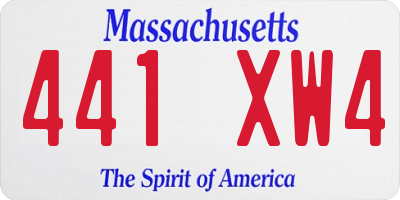 MA license plate 441XW4
